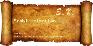 Stahl Krisztián névjegykártya